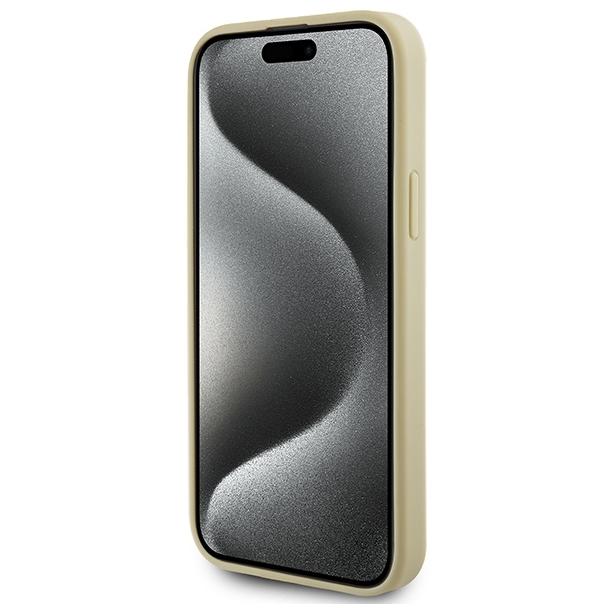 GUESS futerał do IPHONE 13 / 14 / 15 GUHCP15SPS4DGPD (Leather 4G Metal Logo Strass) złoty