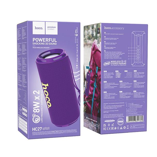 EOL Głośnik bluetooth 2 x 8W 2h Hoco HC27 fioletowy