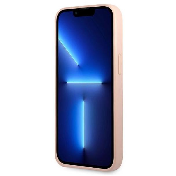 GUESS futerał do IPHONE 13 / 14 / 15 GUHCP14SPSATLP (SaffianoTriangle Logo) różowy