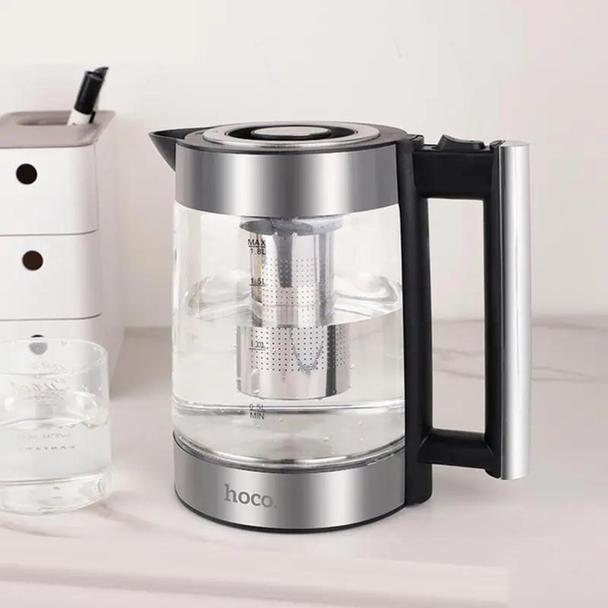 Czajnik elektryczny Hoco 1,8L HA01A szkło / stainless steel