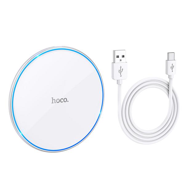 Ładowarka indukcyjna Hoco 2A 15W z podświetleniem CW6 PRO biała