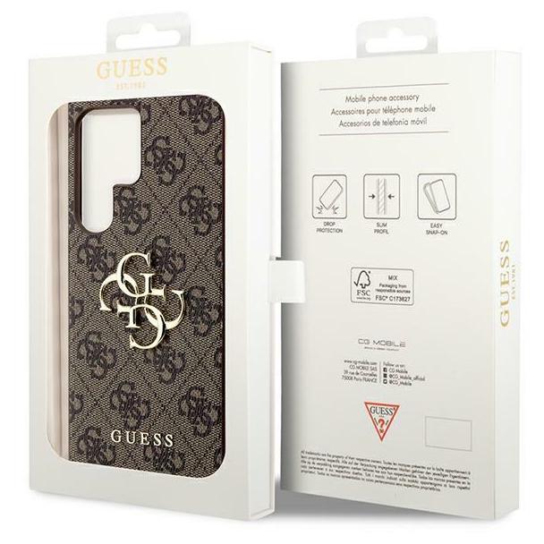 GUESS futerał do SAMSUNG S24 Ultra GUHCS24L4GMGBR (Leather 4G Metal Logo) brązowy