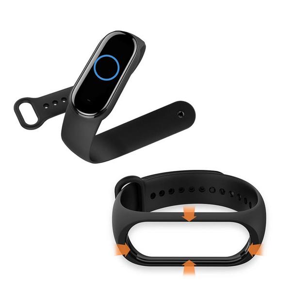Pasek silikonowy do XIAOMI Mi Band 5 / 6 / 7 czarny (11)