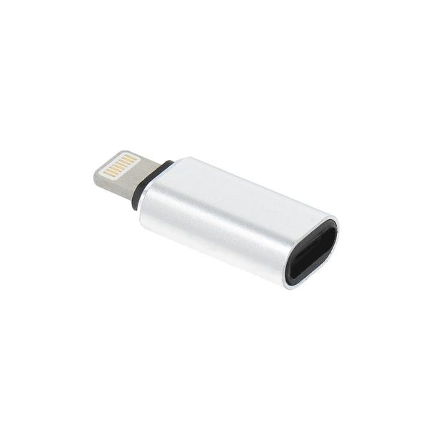 Adapter Typ C (żeński) do Lightning (męski) srebrny