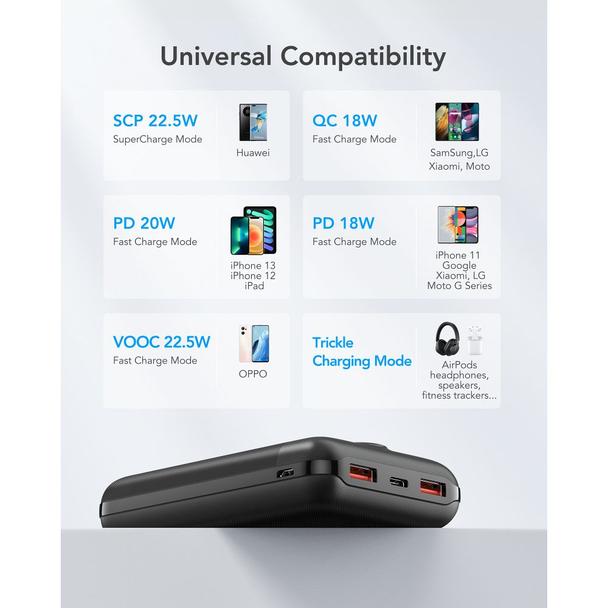 Powerbank Veger S20 (W2053) PD QC3.0 2A 22,5W 20000 mAh czarny 0INT