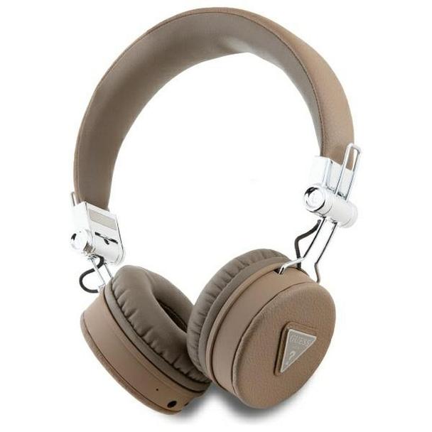 GUESS słuchawki bezprzewodowe bluetooth nagłowne ENC GUBH70PGTSPSW (Grained Classic Round Shape) brązowe