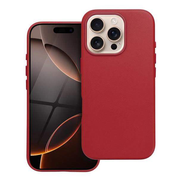Futerał LEATHER MAG COVER kompatybilny z MagSafe do IPHONE 16 Pro czerwony