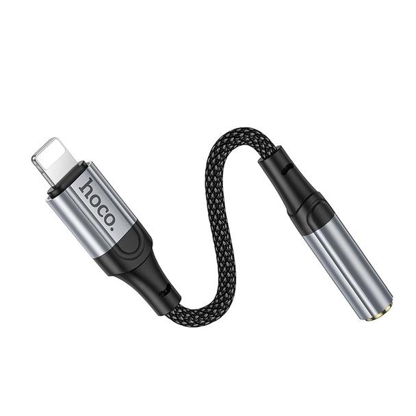 Adapter AUX Lightning do Jack 3,5 mm Hoco 0,12 m LS36A szary