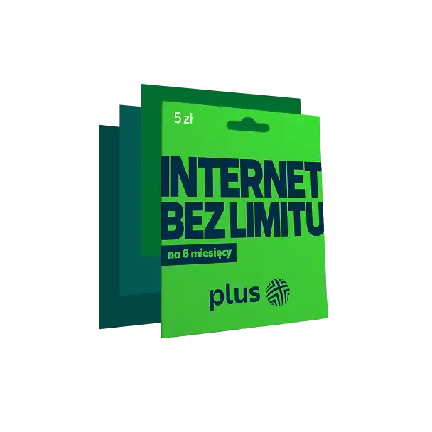 Karta Startowa PLUS 5zł internet bez limitu