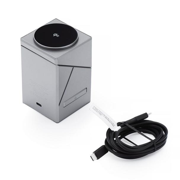 Ładowarka indukcyjna Forcell F-Energy 3w1 Rotation Cube Qi2 zgodna z MagSafe (F-06) srebrna 0INT