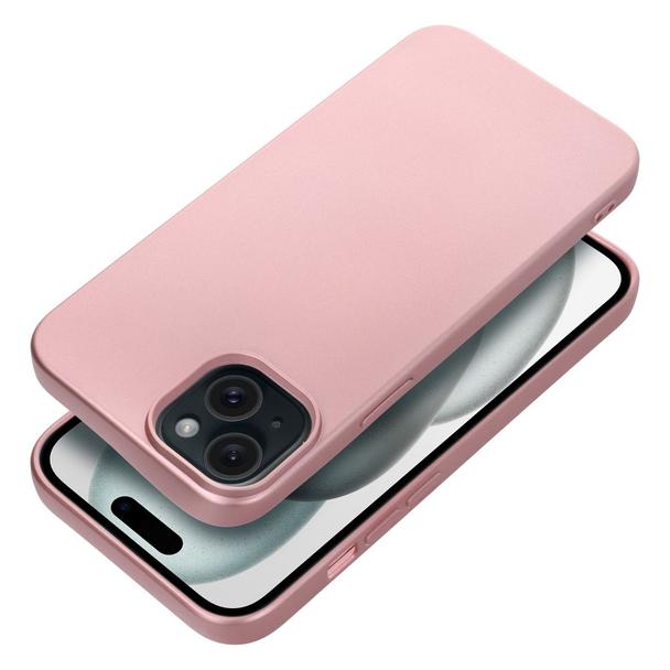 Futerał do iPhone 15 PLUS Metallic różowy