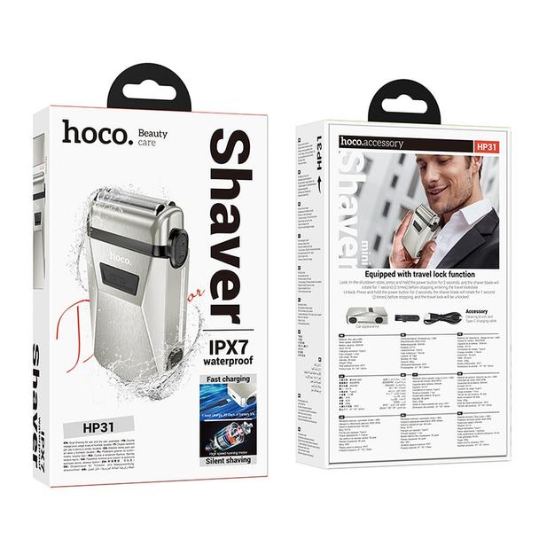 Maszynka do golenia Hoco z podwójnymi ostrzami IPX7 HP31 srebrna