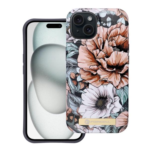 Etui na iPhone 15 Forcell F-Protect Mirage zgodny z MagSafe bloom bush