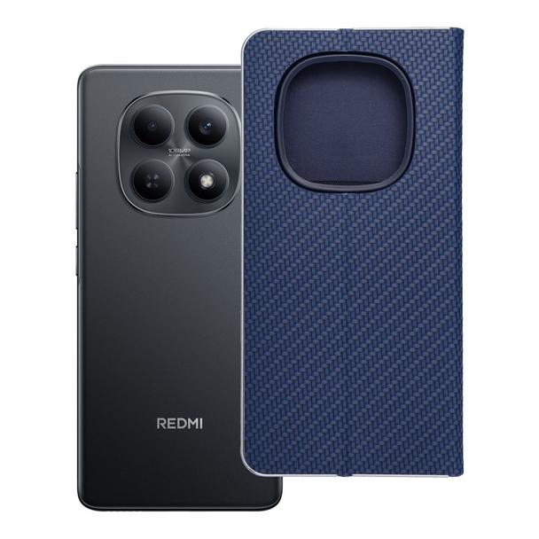 Etui z klapką na Xiaomi Redmi NOTE 15 5G Luna Book Carbon niebieskie