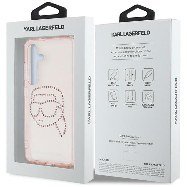 KARL LAGERFELD futerał do SAMSUNG S25 KLHCS25SHKHDCELP (IML Rhinestones K Head) różowy