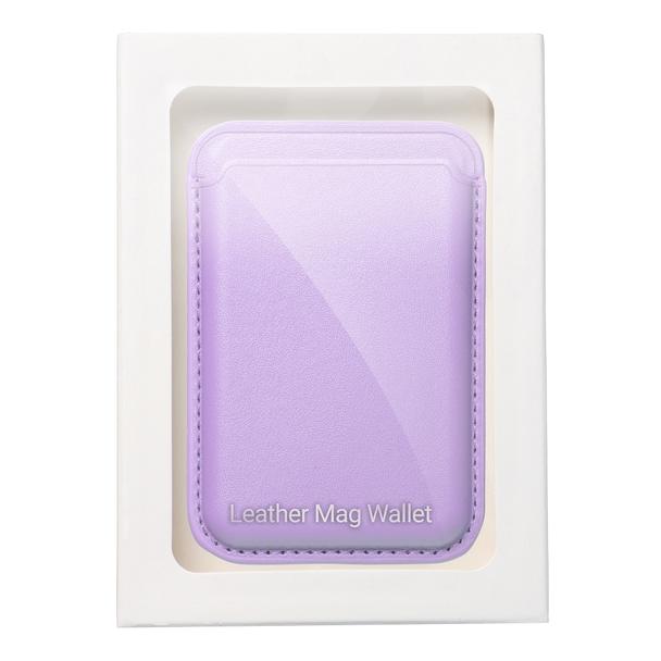Portfel magnetyczny na karty LEATHER MAG WALLET kompatybilny z MagSafe  liliowy