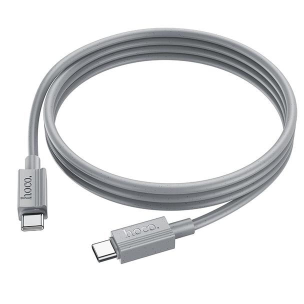 Kabel USB C do USB C Hoco 3A 60W 1 m X107 szary