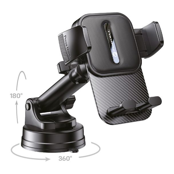 Uchwyt na telefon do samochodu uniwersalny Forcell F-Grip Guardian do szyby / deski czarny