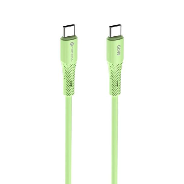 Kabel USB-C do USB-C Forcell F-Energy QC4.0 PD 3A 60W Silicone 1 m C344 zielony