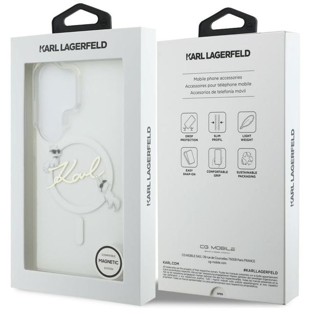 KARL LAGERFELD futerał do SAMSUNG S26 Ultra KLHMS26L5HKSCAH (Magnetic IML KC Script) transparentny