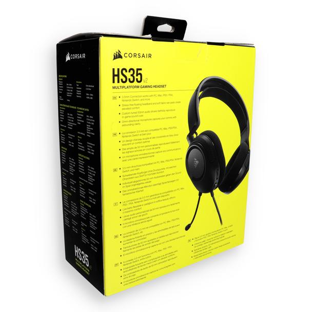 Słuchawki przewodowe nauszne Jack 3,5 mm z mikrofonem Corsair HS35 V2 Carbon czarne