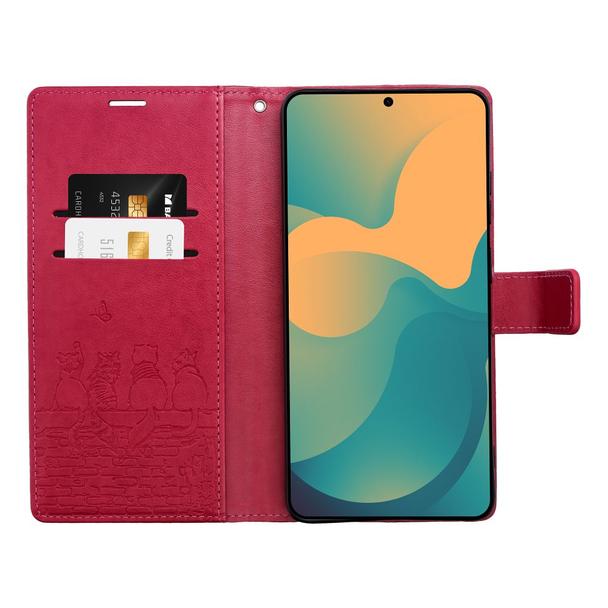 Etui z klapką na Redmi NOTE 15 PRO 5G Mezzo Book koty czerwone