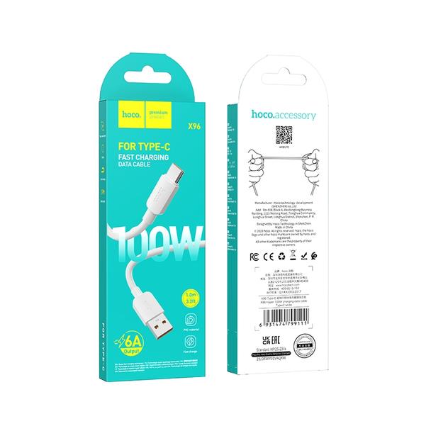Kabel USB A do USB C Hoco PD 6A 100W 1 m X96 biały