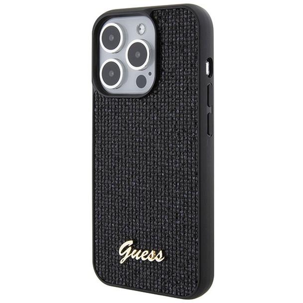 GUESS futerał do IPHONE 15 Pro GUHCP15LPMSDGSK (Disco Script Metal) czarny