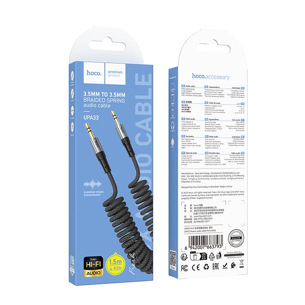 Kabel AUX Jack 3,5 mm do Jack 3,5 mm Hoco 1,5 m UPA33 czarny