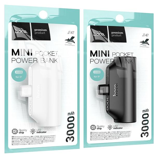 Powerbank Hoco 3000 mAh z wbudowanym złączem Lightning J147 biały