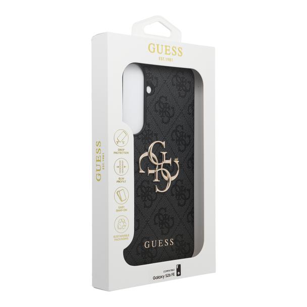 GUESS futerał do SAMSUNG S26 FE (Leather 4G Metal Logo) czarny