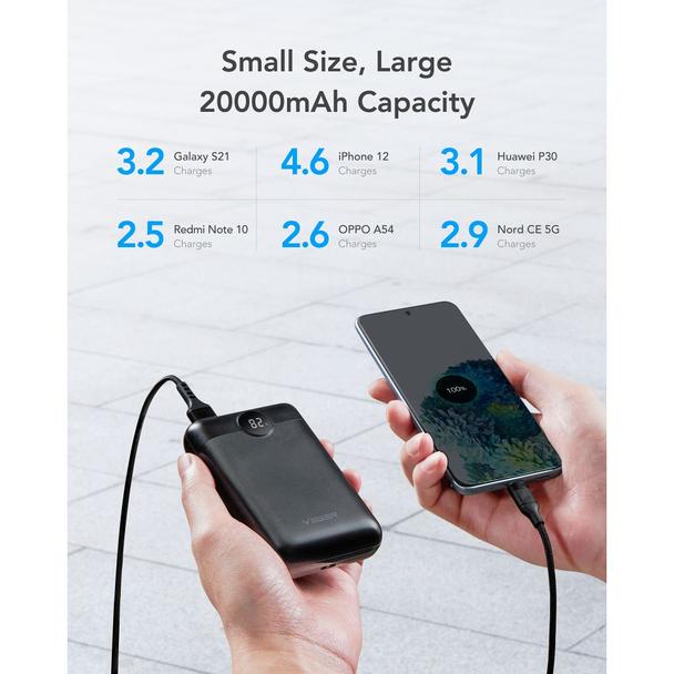 Powerbank Veger S20 (W2053) PD QC3.0 2A 22,5W 20000 mAh czarny 0INT