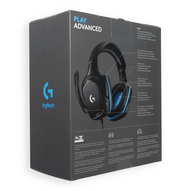 Słuchawki przewodowe nauszne Jack 3,5 mm z mikrofonem Logitech G432 czarne