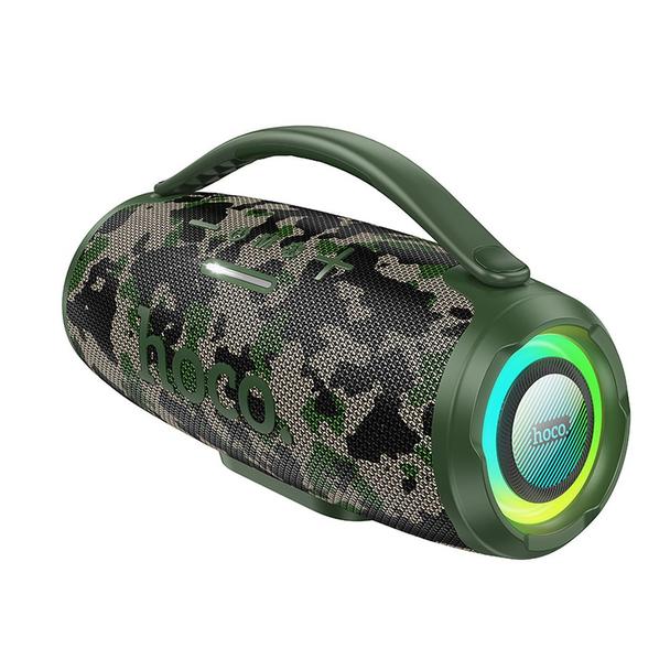 Głośnik bezprzewodowy LED 2 x 15W 4h Hoco HA4 MINI zielony kamuflaż