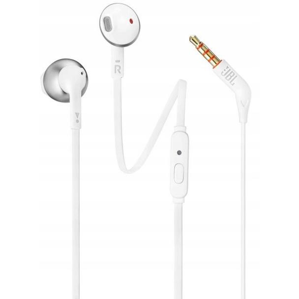 Słuchawki przewodowe douszne Jack 3,5 mm JBL T205 białe