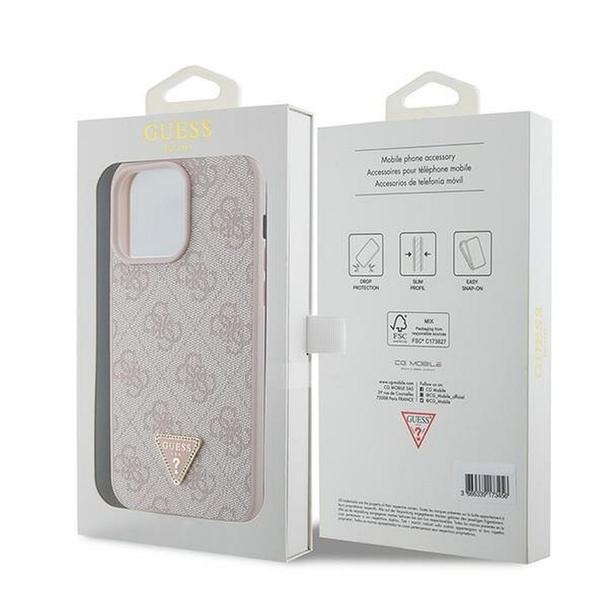 GUESS futerał do IPHONE 15 Pro Max GUHCP15XP4TDPP (PU Leather 4G Triangle Strass) różowy