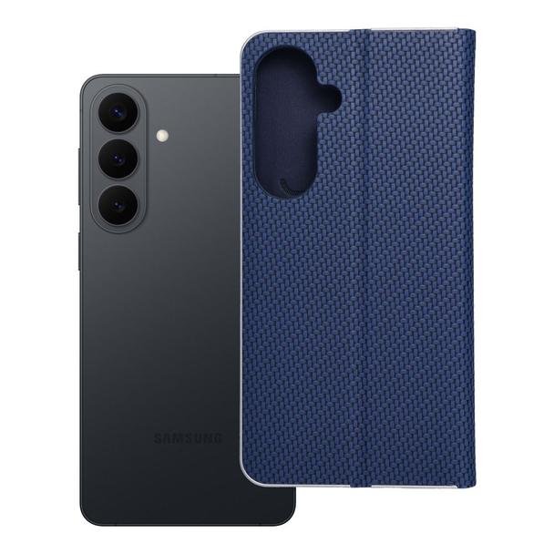 Etui z klapką na Samsung S26 PLUS Luna Book Carbon niebieskie