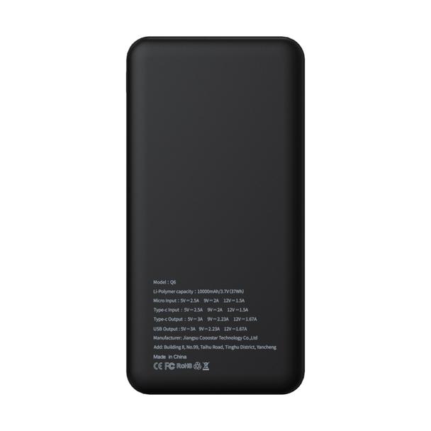 PURIDEA powerbank 10 000 mAh PD QC3.0 3A 20W Q6 czarny