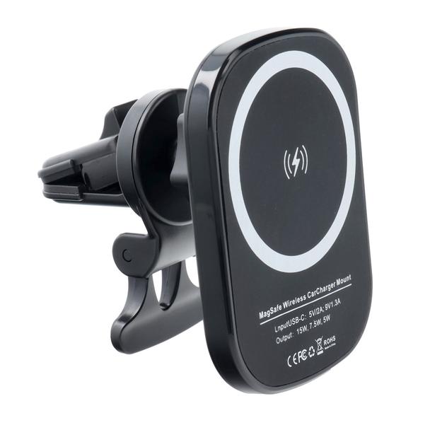 Uchwyt samochodowy magnetyczny do kratki z ładowaniem indukcyjnym kompatybilny z MagSafe 15W D10 czarny