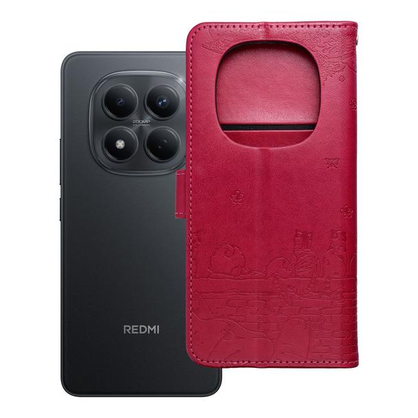 Etui z klapką na Redmi NOTE 15 5G Mezzo Book koty czerwone