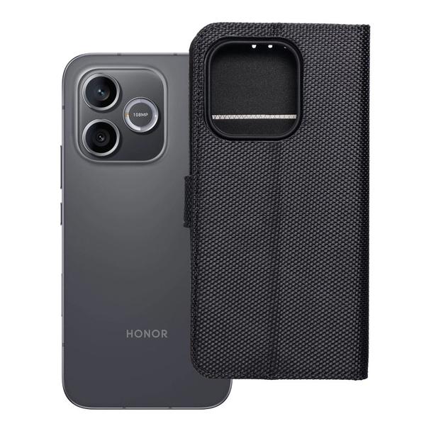 Etui z klapką na Honor 600 LITE 4Card RFID antykradzieżowe tech fabric czarne