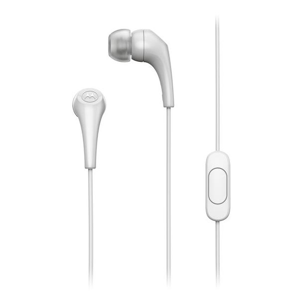 Słuchawki przewodowe douszne z mikrofonem MOTOROLA Ear Buds 2-s białe