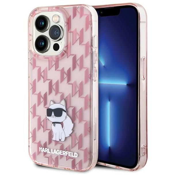 KARL LAGERFELD futerał do IPHONE 15 Pro Max KLHCP15XHNCMKLP (Monogram) różowy