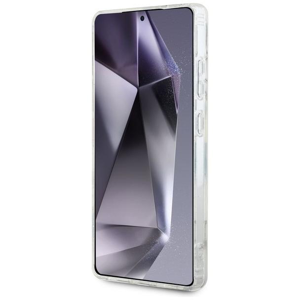 GUESS futerał do SAMSUNG S25 Ultra GUHMS25LHFLPEDH (Magnetic IML Metal Glitter Flowers Triangle) biały