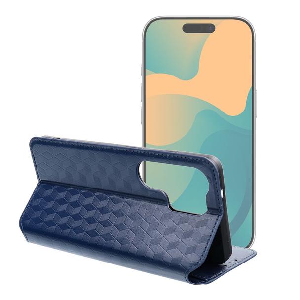 Etui z klapką na Motorola G37 POWER Cubic Book niebieskie