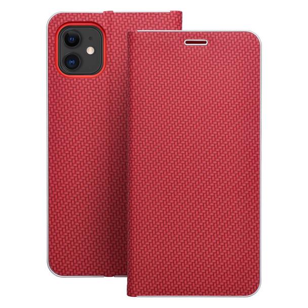 Etui z klapką na iPhone 16 PRO MAX Luna Book Carbon czerwone