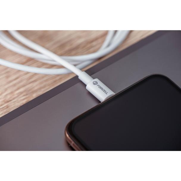 Kabel USB-A do Lightning Forcell F-Energy MFi 2,4A 12W 1 m C703 biały