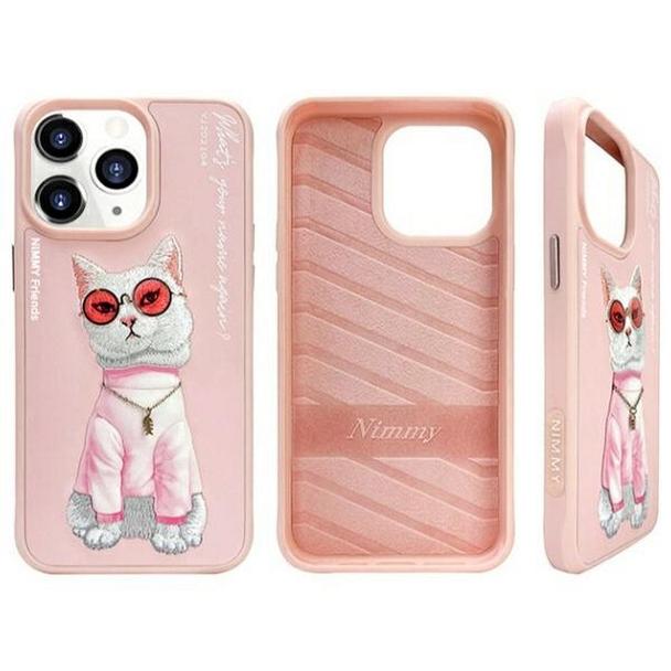 NIMMY futerał GLASSES COOL CAT do IPHONE 15 Pro Max różowy