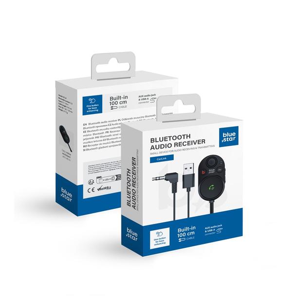 Transmiter samochodowy bluetooth Blue Star 2w1 CarLink BT62 czarny