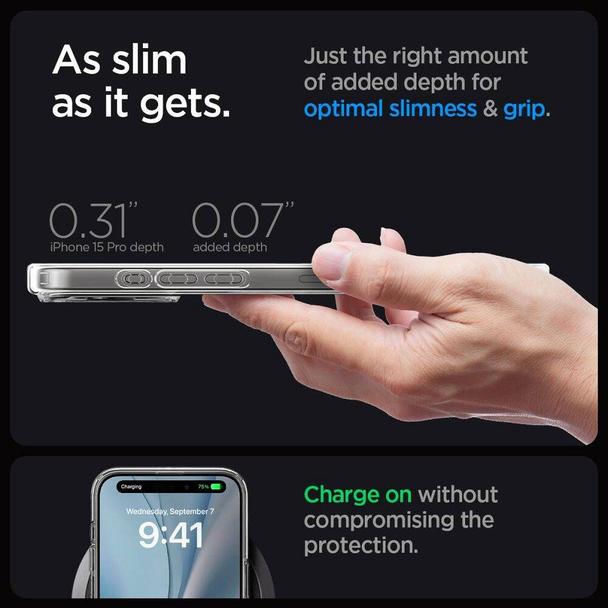 SPIGEN futerał ULTRA HYBRID MAG kompatybilny z MagSafe do IPHONE 16 Pro frost clear